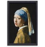 Boucle d'oreille Fille à la perle - Toile Johannes Vermeer +, 75 à 100 cm, Envoi, Création originale, 50 à 75 cm