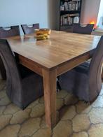 vierkante tafel in echt massief TEAKHOUT (sporen van de were, Huis en Inrichting, Tafels | Eettafels, Gebruikt, Ophalen of Verzenden