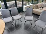 4 stoelen grijs zwart modern, Huis en Inrichting, Stoelen, Ophalen, Zo goed als nieuw, Vier, Stof