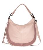 Lichtroze schoudertas 32x10x27. Merk: Léa Toni, Gebruikt, Roze, Leer