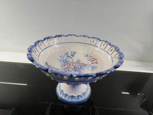 Vintage Bassano keramiek schaal op voet fruitschaal, Antiek en Kunst, Curiosa en Brocante, Ophalen of Verzenden