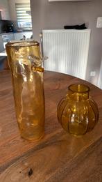 J-line vaas in oker glas, Huis en Inrichting, Woonaccessoires | Stolpen, Ophalen, Zo goed als nieuw