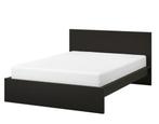 lit 160 avec sommier Malm Ikea, Huis en Inrichting, Slaapkamer | Bedden, Ophalen, Gebruikt, Zwart, Tweepersoons