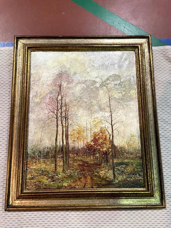 Olieverf op doek „Boslandschap” Hector Van Eyck, Antiek en Kunst, Kunst | Schilderijen | Klassiek, Ophalen of Verzenden