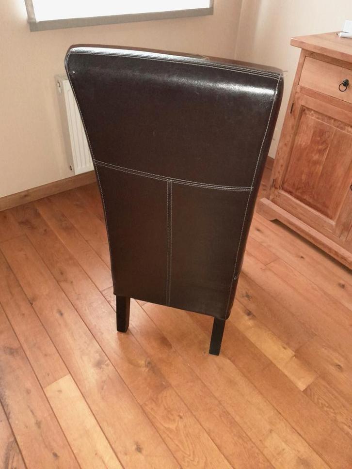 2 Lederen stoelen, Maison & Meubles, Chaises, Utilisé, Deux, Bois, Cuir, Brun, Enlèvement