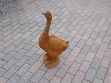 beeld van een gans in roestig gietijzer, H 75 cm! beschikbaar voor biedingen
