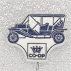 SP0551 Speldje CO-OP oldtimer blauw op wit, Verzamelen, Gebruikt, Ophalen of Verzenden