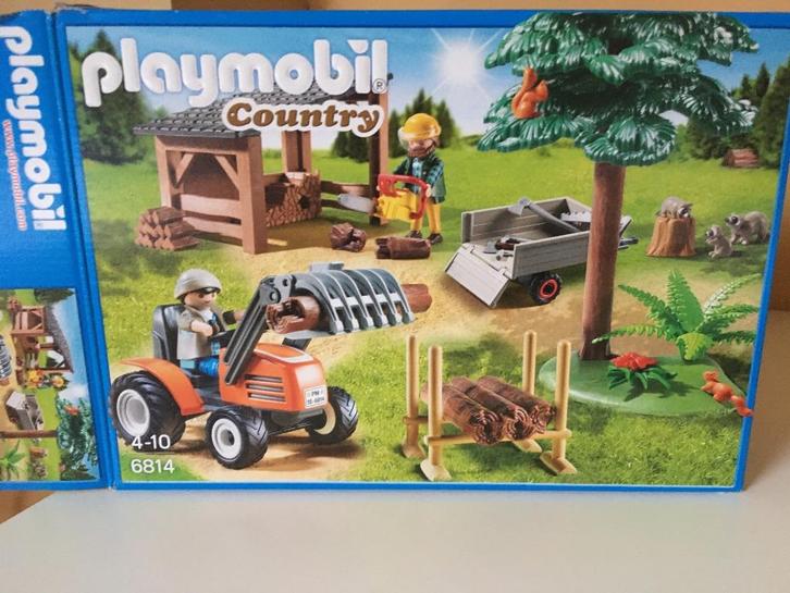 Playmobil Houthakker met tractor, Kinderen en Baby's, Speelgoed | Playmobil, Zo goed als nieuw, Complete set, Ophalen