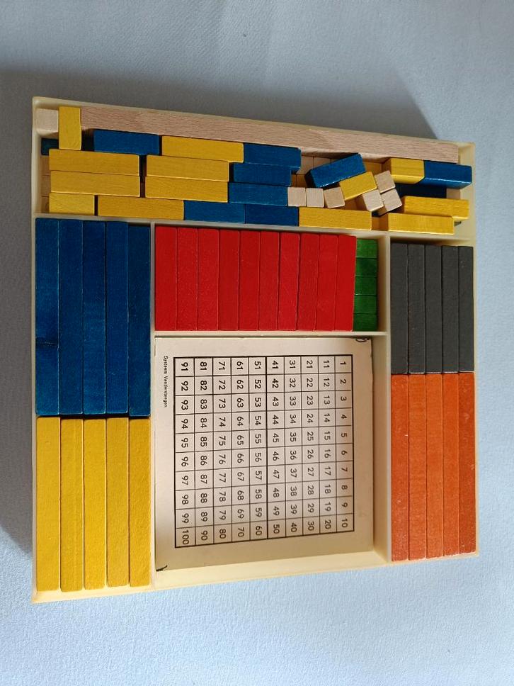 1 doos houten rekenstaafjes, Kinderen en Baby's, Speelgoed | Houten speelgoed, Zo goed als nieuw, Overige typen, Ophalen of Verzenden