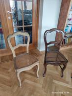 2 antieke Louis-Philippe rieten stoelen, Ophalen of Verzenden