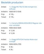 Trompet, Muziek en Instrumenten, Ophalen, Zo goed als nieuw, Overige typen, Met koffer