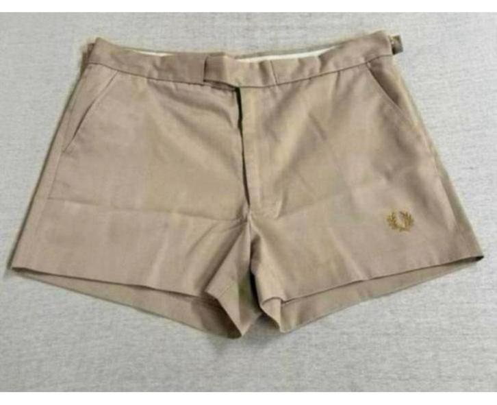 Pantalon chaud de tennis beige Vintage Fred Perry Shorts W34, Sports & Fitness, Tennis, Comme neuf, Vêtements, Enlèvement ou Envoi