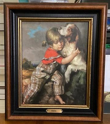 SCHILDERIJ MEISJE EN HOND (FRANCISCO RIBERA) GOMEZ0 beschikbaar voor biedingen