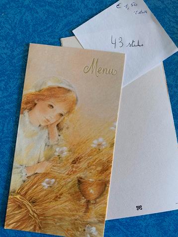 Menu - kaarten - kommunie (VINTAGE, jaren '60). beschikbaar voor biedingen