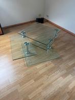 Design modulaire glazen salontafel uit gehard glas, Huis en Inrichting, Tafels | Salontafels, Ophalen, Zo goed als nieuw, Glas