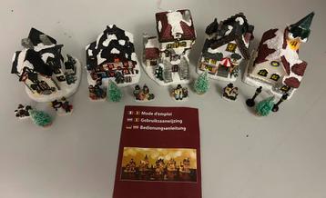 Kerststraat 5 huisjes en beeldjes, boompjes geen verlichting beschikbaar voor biedingen