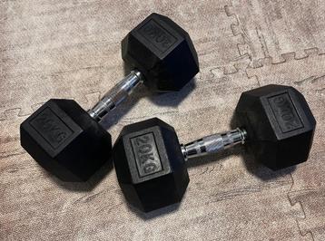 Paar Dumb Bells - 2 x 20kg - Gorilla Sports beschikbaar voor biedingen