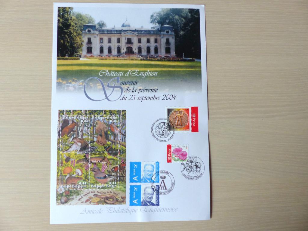 Carte souvenir 2004 Enghien avec timbres 3311/18, Enlèvement ou Envoi