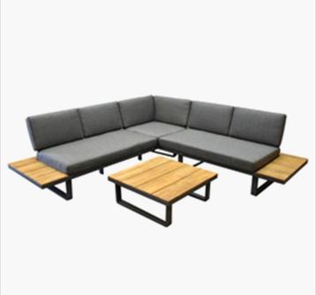 Ensemble de jardin lounge en bois et anthracite 