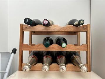 Houten wijnrek, Huis en Inrichting, Woonaccessoires | Wijnrekken, Ophalen, 5 tot 15 flessen, Zo goed als nieuw, Minder dan 50 cm