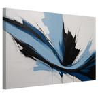 Minimalistische scene van blauw en zwart canvas 60x40cm - 18, Antiek en Kunst, Verzenden