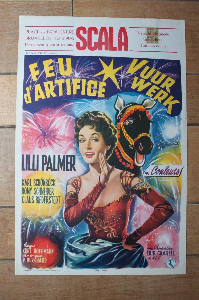 filmaffiche Romy Schneider Feuerwerk 1954 filmposter, Verzamelen, Posters, Zo goed als nieuw, Film en Tv, A1 t/m A3, Rechthoekig Staand