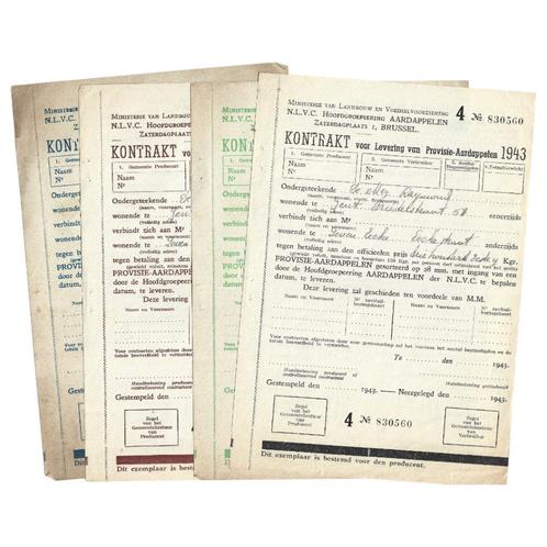 Kontrakt voor Levering van provisie-aardappelen - 1943, Verzamelen, Militaria | Tweede Wereldoorlog, Overige soorten, Overige typen