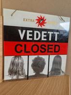 Bord Open/Gesloten VEDETT, Ophalen of Verzenden, Zo goed als nieuw, Reclamebord, Plaat of Schild, Overige merken