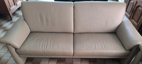 3-zits leren bank + 2 fauteuils, Huis en Inrichting, Zetels | Zetels, Zo goed als nieuw, Rechte bank, Vierpersoons of meer, Leer