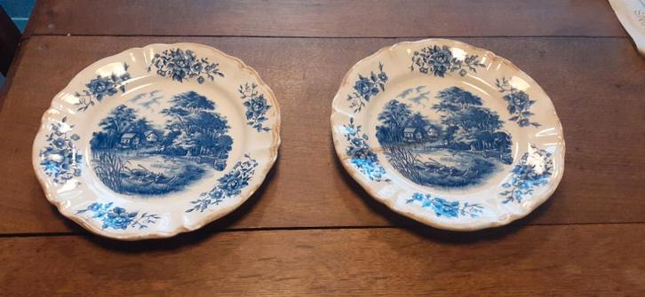 2 sierbordjes van Sarreguemines France romantic, Antiek en Kunst, Antiek | Servies los, Ophalen of Verzenden