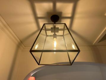 Vintage industriële glazen hanglamp beschikbaar voor biedingen