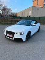 Audi A5 TDI Quattro S-Line cabriolet, Auto's, Audi, Zwart, Cabriolet, Leder en Stof, Wit