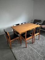 Vintage eettafel en stoelen, Huis en Inrichting, Ophalen, Gebruikt, 100 tot 150 cm, Vintage teak