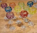 Set 10 verres de collection Cristal couleurs Val St Lambert, Antiquités & Art, Enlèvement