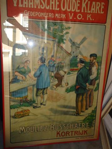 oude affiche MOULIEZ-BUSSCHAERT oude klare Kortrijk Myncke 