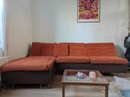 Modulaire vintage bank zwart / oranje gestructureerde stof, Antiek en Kunst, Antiek | Meubels | Stoelen en Sofa's, Ophalen