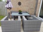 Complete loungetuinset in kunststof, Tuin en Terras, Tuinsets en Loungesets, Ophalen, Kunststof, Zo goed als nieuw, Tuinset