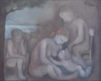 E. Guarini (IT): Familie (O/D, 61 x 52 cm), Ophalen of Verzenden