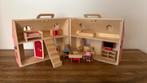 Maison de poupée portable en bois, Comme neuf, Maison de poupées, Enlèvement ou Envoi