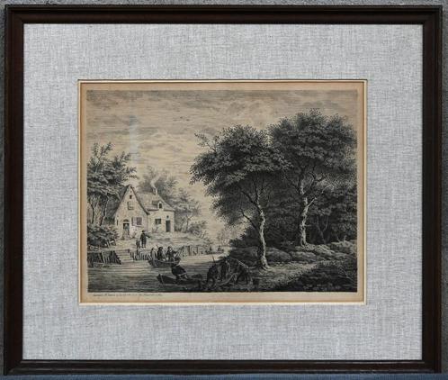 Josephus Nauwens (1830–1886) Antiek Pentekening op papier, Antiek en Kunst, Kunst | Tekeningen en Fotografie, Ophalen of Verzenden