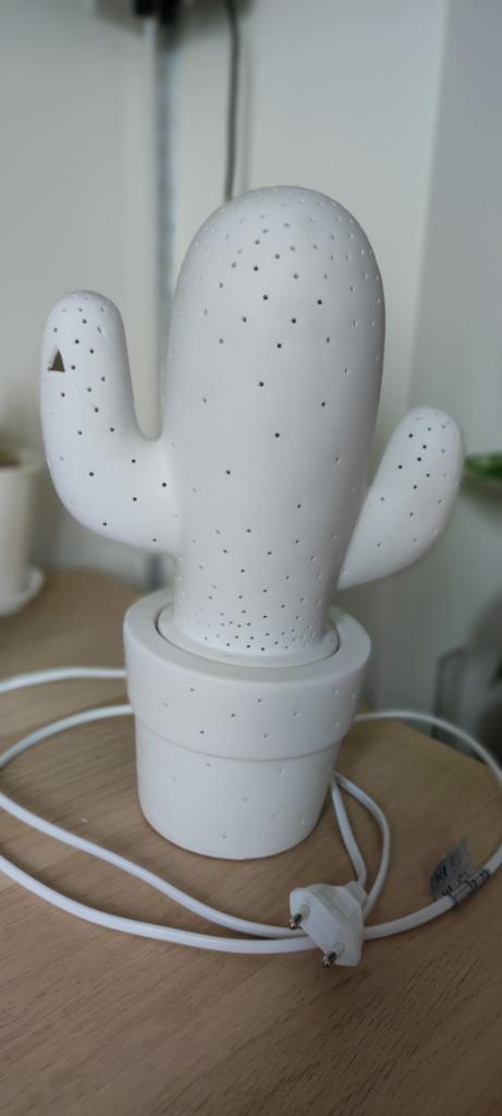 Lampe cactus porcelaine (voir description), Maison & Meubles, Lampes | Lampes de table, Utilisé, Moins de 50 cm, Autres matériaux