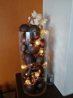 Kerstballen in vaas glas met decoratie, Diversen, Ophalen, Gebruikt