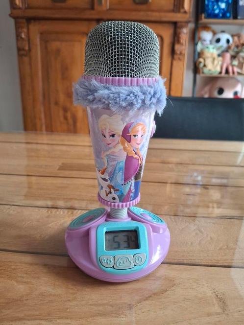 Disney Frozen Microphone - Wekker - Paars, Elektronische apparatuur, Wekkers, Zo goed als nieuw, Ophalen of Verzenden