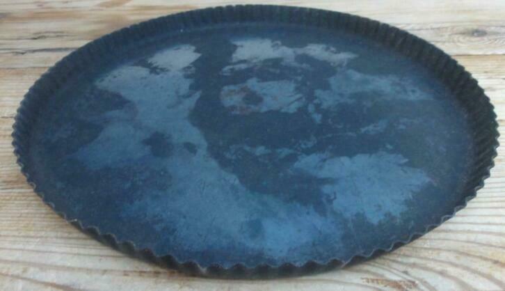 Oude Franse ronde doorleefde taartvorm/ bakvorm 8, Antiek en Kunst, Curiosa en Brocante, Ophalen of Verzenden