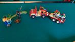 Playmobil jeep met aanhangwagen en brommers., Kinderen en Baby's, Speelgoed | Playmobil, Gebruikt, Ophalen