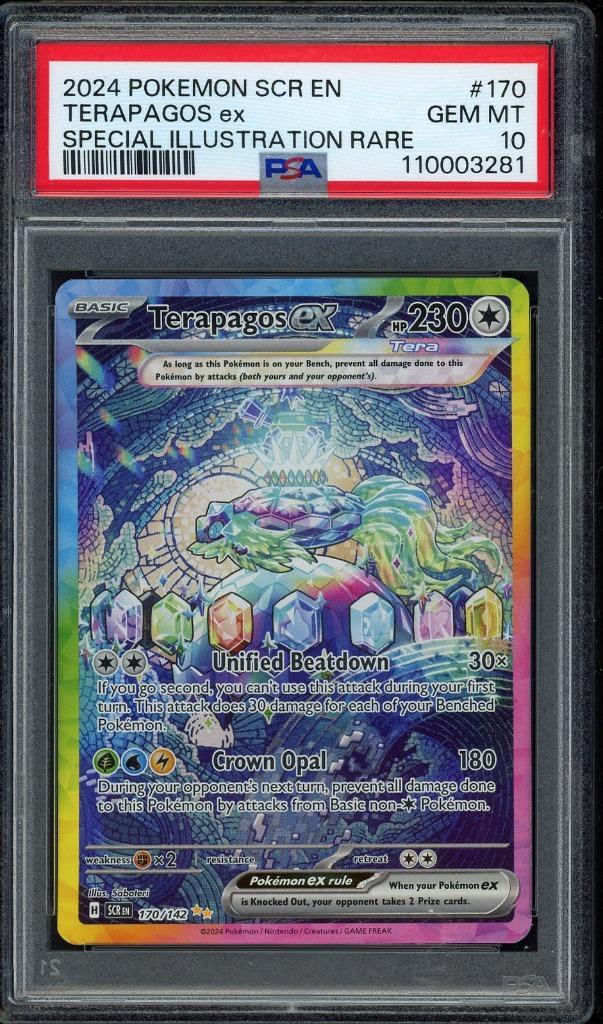 Terapagos ex [SIR] PSA 10 - 170/142 - Stellar Crown 2024, Hobby en Vrije tijd, Verzamelkaartspellen | Pokémon, Zo goed als nieuw