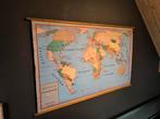 Ancienne carte du monde,carte d'école grand format, Antiek en Kunst, Antiek | Schoolplaten, Ophalen