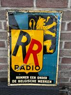Antiek reclamebord RR radio 1935, Verzamelen, Ophalen, Reclamebord