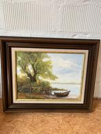 Schilderij in houten kader, Antiek en Kunst, Kunst | Schilderijen | Klassiek, Ophalen