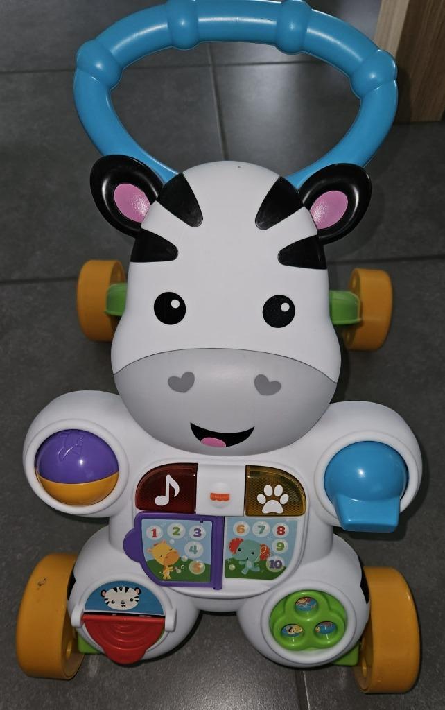 Fisher-Price Zebra loopwagentje, Kinderen en Baby's, Speelgoed | Fisher-Price, Zo goed als nieuw, Duw- of Trekspeelgoed, Met licht